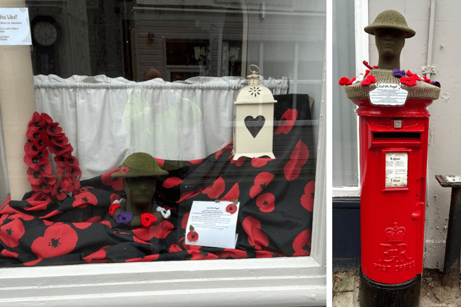 Window displays and postbox toppers in Barmouth