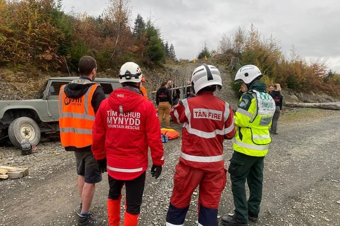 A multi-agency training session has taken place at Dyfi Bike Park. Photo: Aberdyfi Search and Rescue