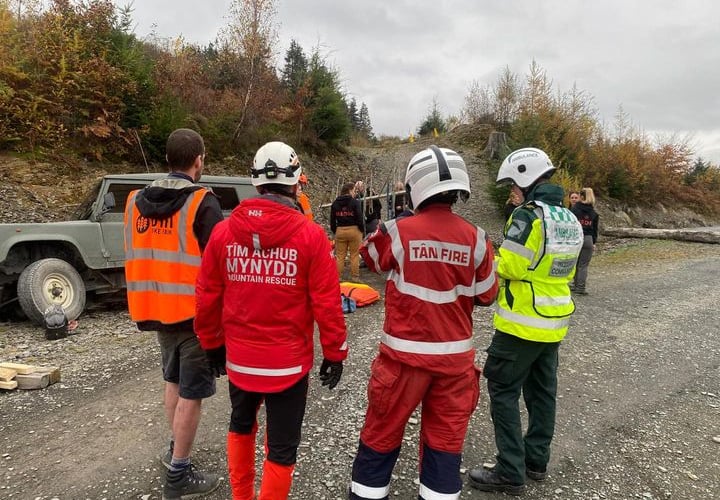 A multi-agency training session has taken place at Dyfi Bike Park. Photo: Aberdyfi Search and Rescue