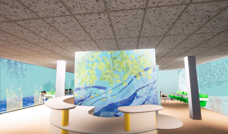 Artist's impression of the reception area of the new unit at Bronglais Hospital