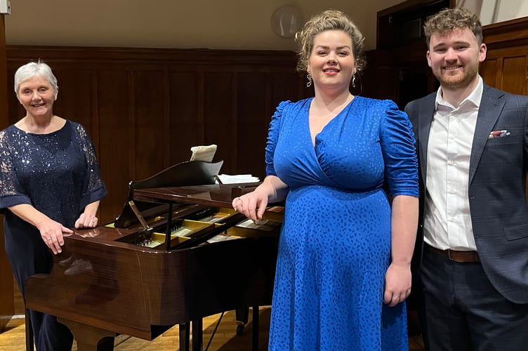 Soprano Erin Rossington and tenor Rhys Meilyr, with Eirian Owen at the piano