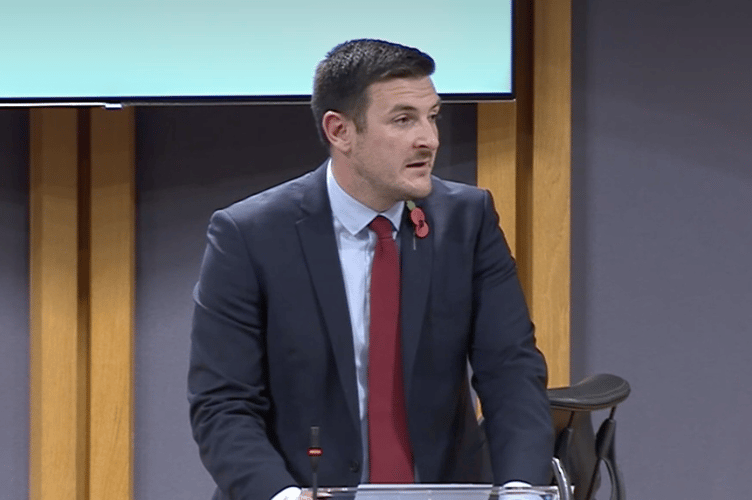 James Evans MS speaking in the Senedd