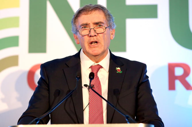 NFU Cymru President, Aled Jones speaking at last week's conference