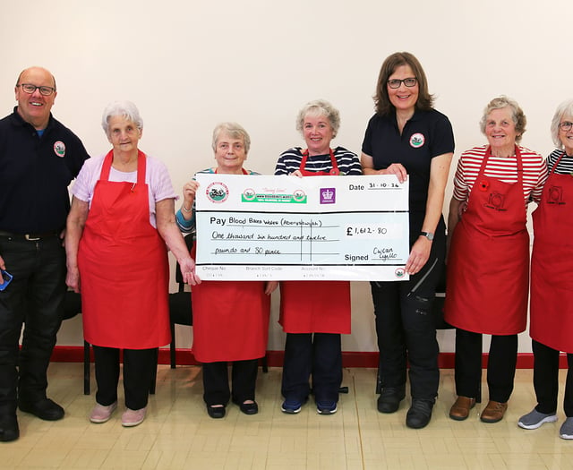 Luncheon club raises £1,612 for Blood Bikes Wales