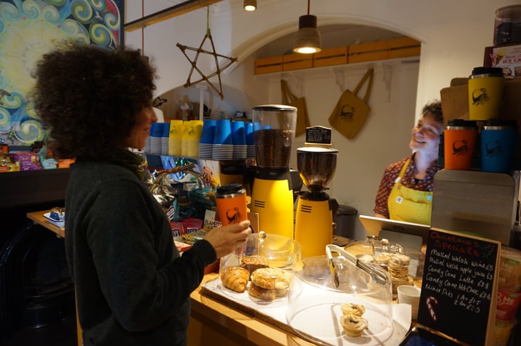 Minced pies, mulled wine and apple juice was available at Hermit Crab Coffee Shop, open late for the event