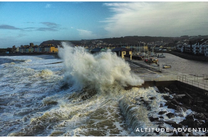 Mitchell Moore of social media site Altitude Adventures took photographs of Aberystwyth seafront on Friday afternoon