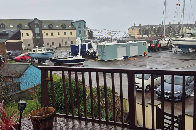 The end of Donna's balcony has gone, and one of her garden walls has been demolished in the storm