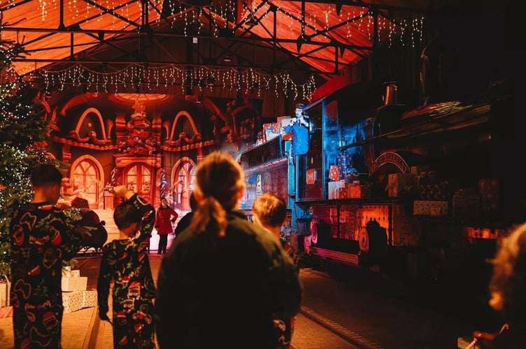 The Vale of Rheidol has been transformed, immersing the audience firmly into 'The Polar Express' experience. Photo: Angharad Bache