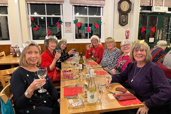 Some of the Tywyn Inner Wheel members enjoying their Christmas dinner