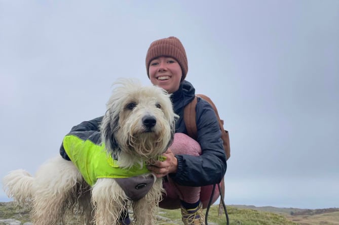 Therapy dog Rosie and her owner, Kate