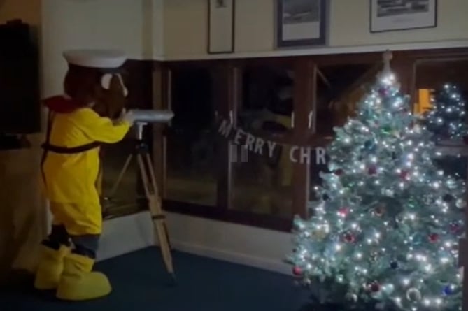 A screenshot from Barmouth RNLI's Christmas video