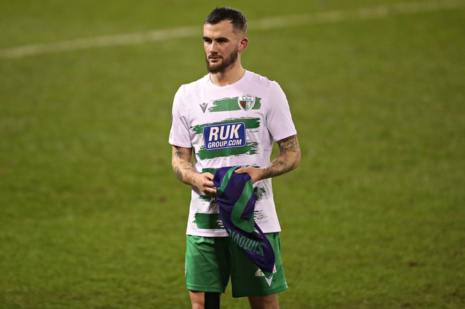 SHREWSBURY, SHROPSHIRE, ENGLAND - 12th DECEMBER 2024 - Leo Smith of The New Saints F.C. after The New Saints vs Panathinaikos Athlitikos Omilos in Round 5 of the UEFA Europa Conference League at the New Meadow, Shrewsbury (Pic by Sam Eaden/FAW)