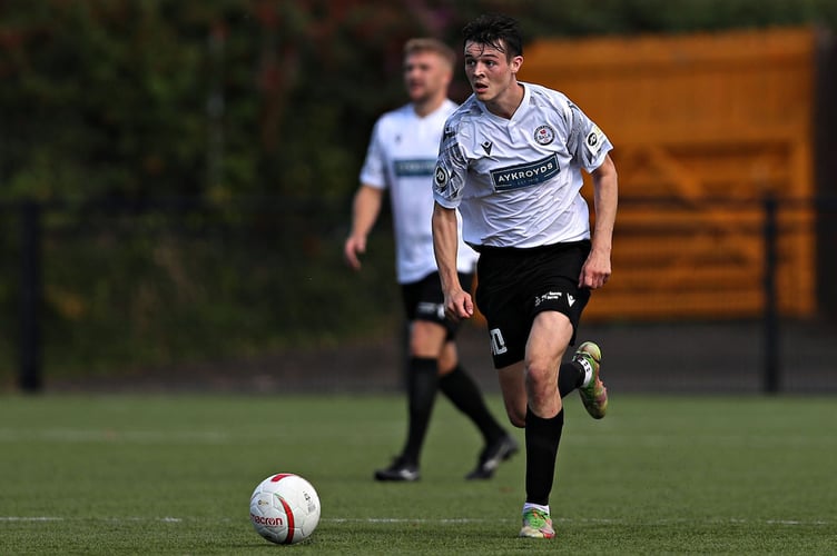 BALA, GWYNEDD, WALES - 2nd SEPTEMBER 2023 - Bala's Joe Malkin during Bala Town vs Penybont FC in Round 5 of the JD Cymru Premier at Maes Tegid, Bala (Pic by Sam Eaden/FAW)