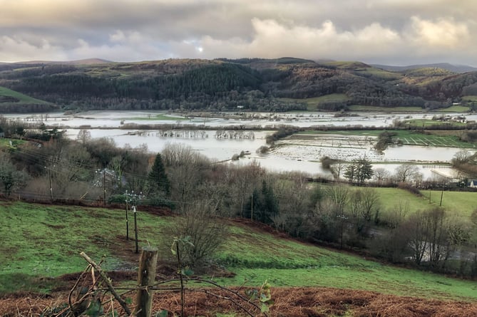 Taken late afternoon on January 1 - flooding across the Dyfi Valley, taken from the top of the Wylfa