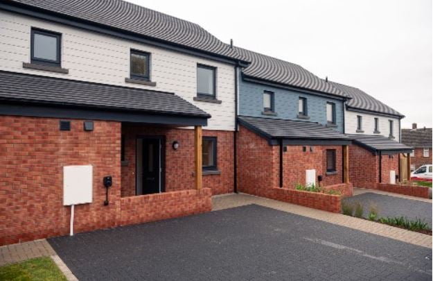 New council houses in Carmarthen at the site of the former Wauniago House (pic by Carmarthnshire Council and free for use for BBC wire partners) 