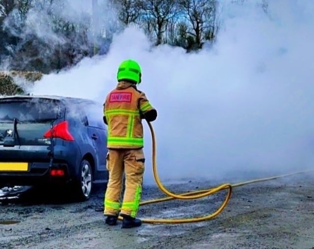 Ceredigion crew tackle car fire