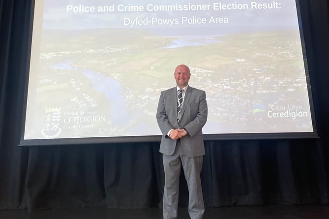 Dafydd Llewelyn has been re-elected as Police and Crime Commissioner for Dyfed-Powys. Picture: Ceredigion County Council.