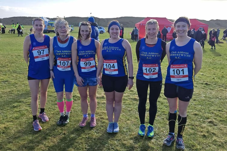 Aberystwyth Athletic Club C ladies at Pembrey