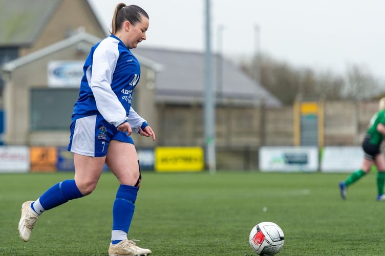 Alaw Williams scored for Tregaron Turfs against Aberystwyth Development