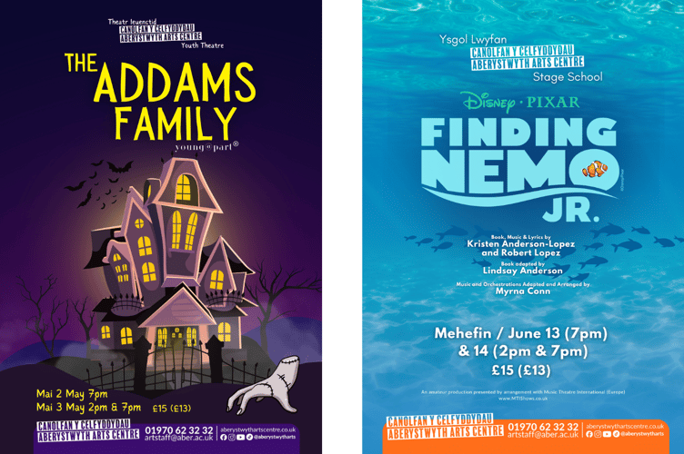 Aberystwyth Arts Centre youngsters to present these 'The Addams Family' and Finding Nemo JR' 