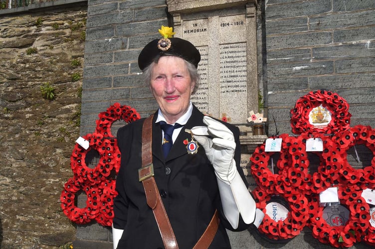 Mrs Eluned Fowles from Aberdyfi receives a Royal British Legion Poppy Appeal 30 Year Award. Report and pics: Doris O'Keefe