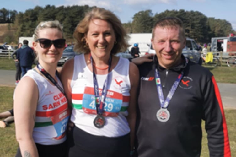 Sarah, Heiddwen and Kevin after the 10K