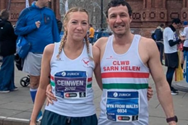 Wyn and Ceinwen at the Zurich Barcelona Marathon